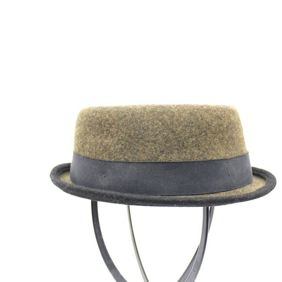 Dasmarca Tony Melange Wool Felt MOD Style Rude Boy Porkpie Hat Army Green - Picture 3 of 8